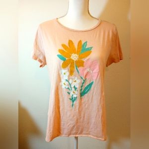 LOFT Floral Graphic Tee, Sz L
